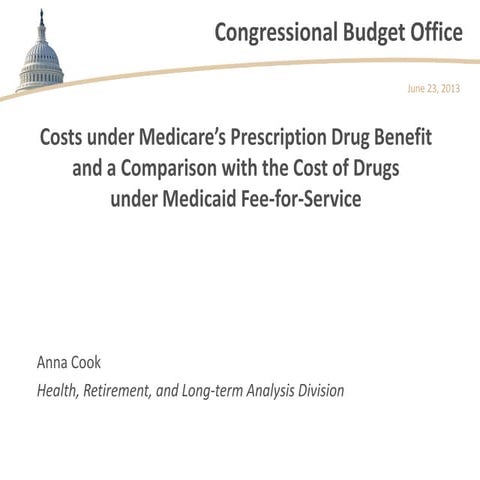 Costs under Medicare’s Prescription Drug Benefit and a Comparison with the Co...