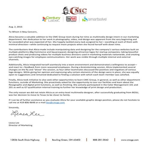 Markus Recommendation Letter | PDF