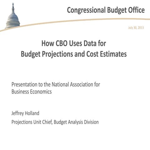 How CBO Uses Data for Budget Projections and Cost Estimates