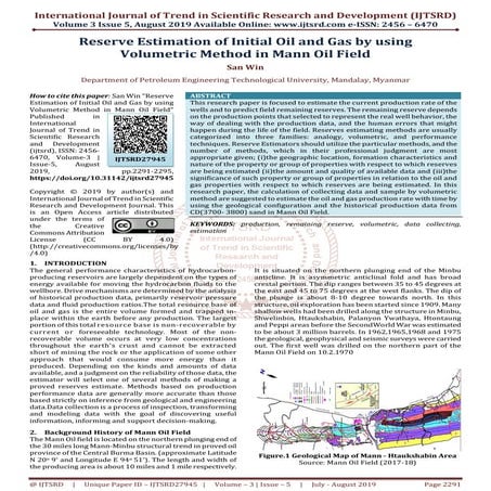 Reserve Estimation of Initial Oil and Gas by using Volumetric Method in Mann ...