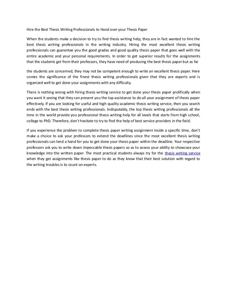 Hire dissertation writing your