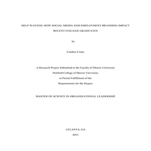Help Wanted-How Social Media and Employment Branding Impact Recent College Gr...