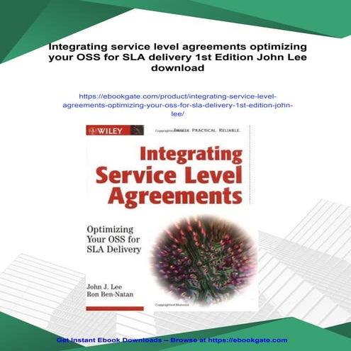 Integrating service level agreements optimizing your OSS for SLA delivery 1st Edition John Lee