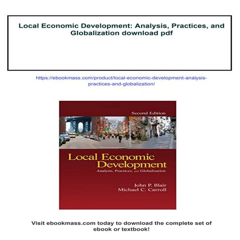 Local Economic Development: Analysis, Practices, and Globalization | PDF