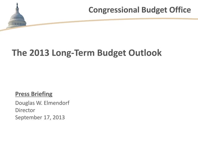 The 2013 Long-Term Budget Outlook