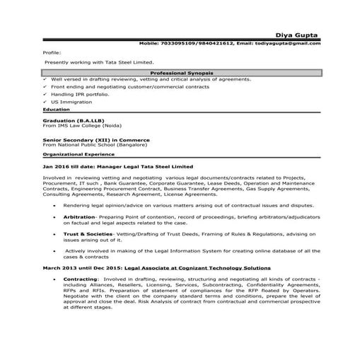 Profile Summary. | PPTX