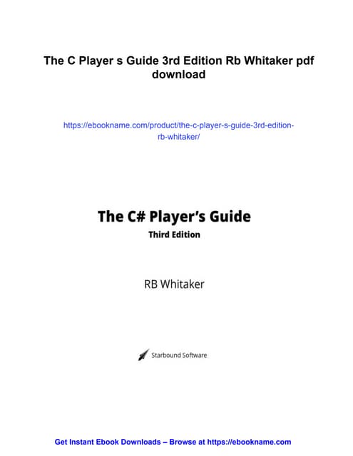 The C Player s Guide 3rd Edition Rb Whitaker
