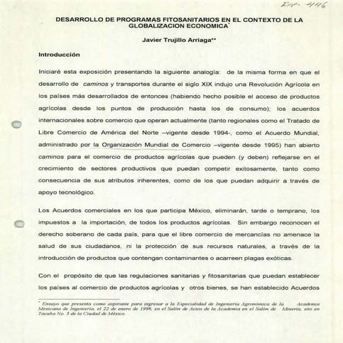 Desarrollo de programas fitosanitarios en el contexto de la globalización eco...