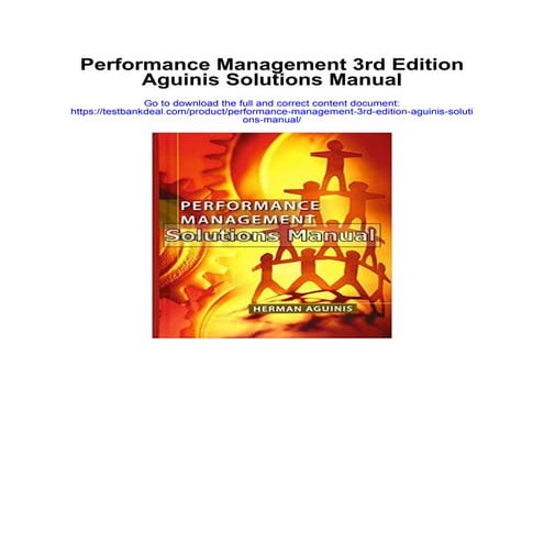 [PDF Download] Performance Management 3rd Edition Aguinis Solutions Manual fu...