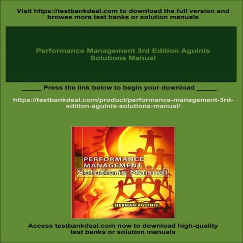 Performance Management 3rd Edition Aguinis Solutions Manual