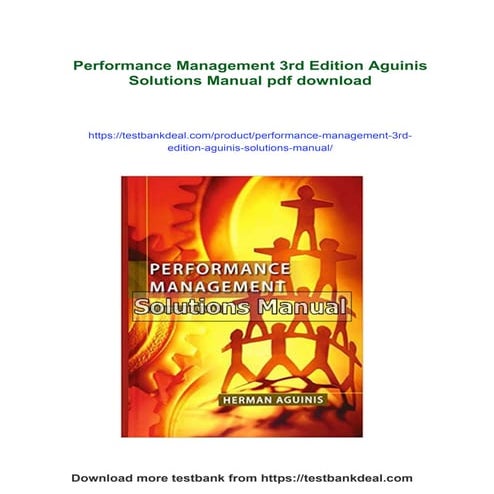 Performance Management 3rd Edition Aguinis Solutions Manual