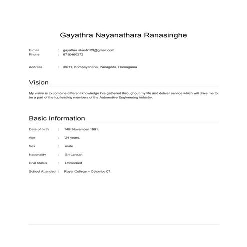Resume of Gayathra(1)