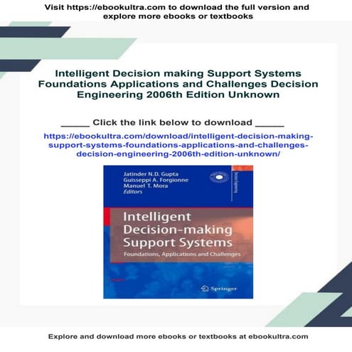 Intelligent Decision making Support Systems Foundations Applications ...