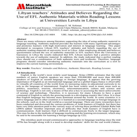 Reading Material: Authentic Materials in Reading Lessons