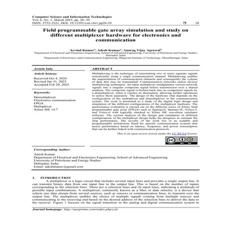 Field programmable gate array simulation and study on different ...