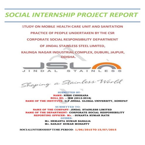 Social Internship final report. (1)