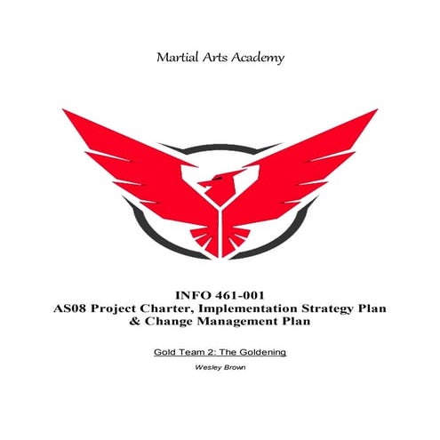 INFO 461 AS08 Project Charter, Implementation Strategy Plan & Change Manageme...