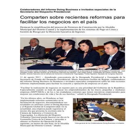 Informe SDP Reformas Doing Business 2011