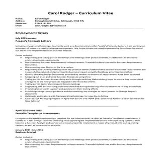 Carol Rodger CV 2016