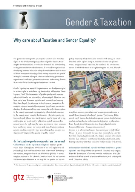 Gender and Taxation
