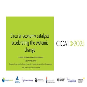 CICAT2025: Circular economy catalysts accelerating the systemic change 