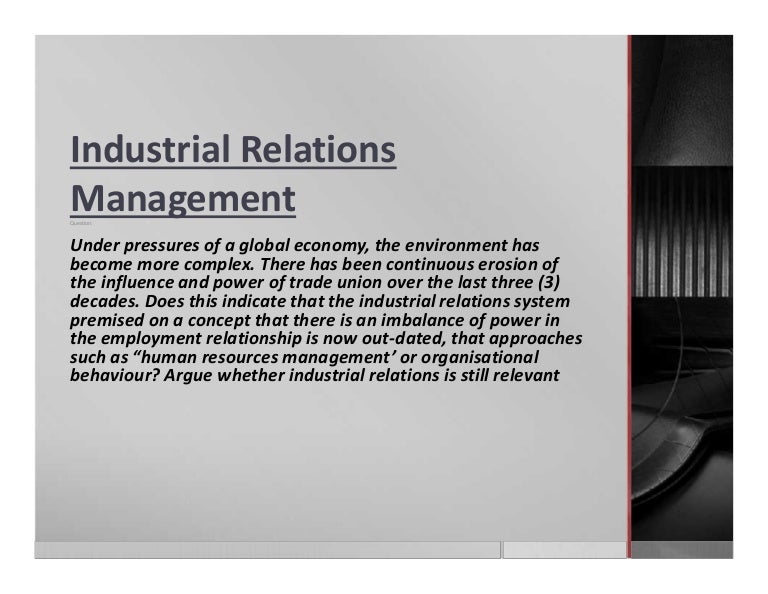 Industrial Relations Management - 