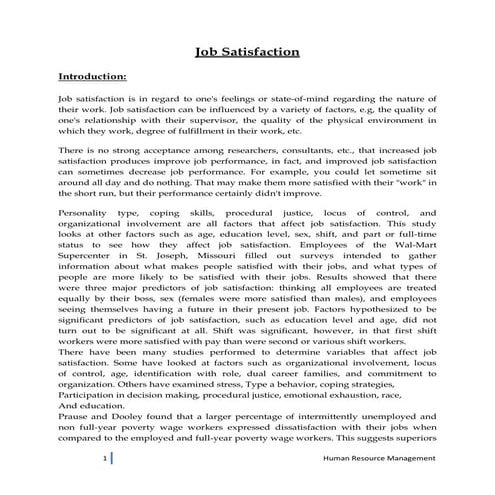 Job satisfaction | PPTX