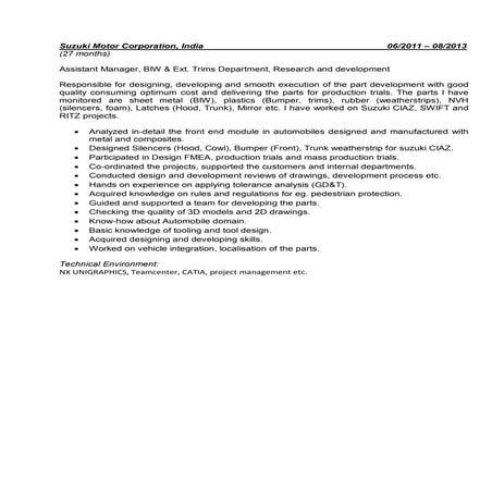 Work at Suzuki Motor Corporation (INDIA)