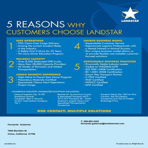 5 Reasons Why Customers Choose Landstar