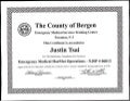 Justin G Tsai EMS HazMat Operations Cert