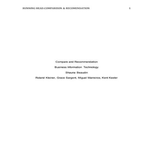 Recommendation Report and Proposal Project | PDF