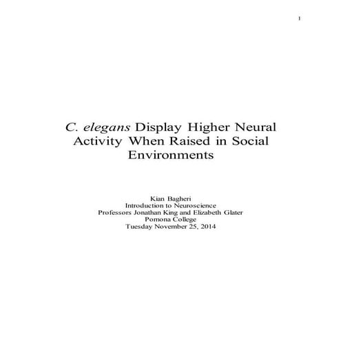 C. elegans Lab Report FINAL!!!!