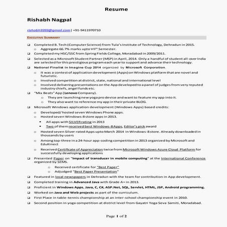 CV_ Rishabh2015 | PDF