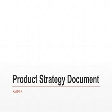 Product Strategy and Go to Market Model_Sample
