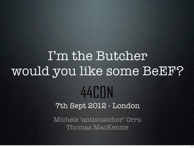 I'm the butcher would you like some BeEF