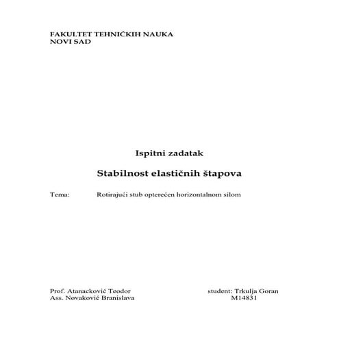 Stability of elastic rode | PDF