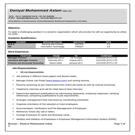 Daniyal Resume