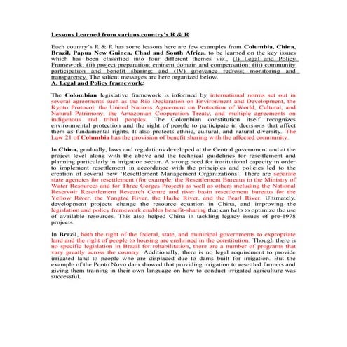 International exp on  R& R