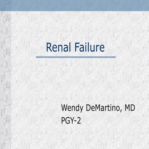 Case study: End stage renal failure | PPT