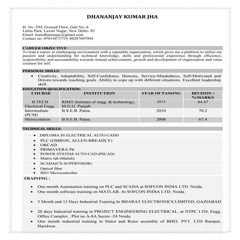DHANANJAY  RESUME without sem
