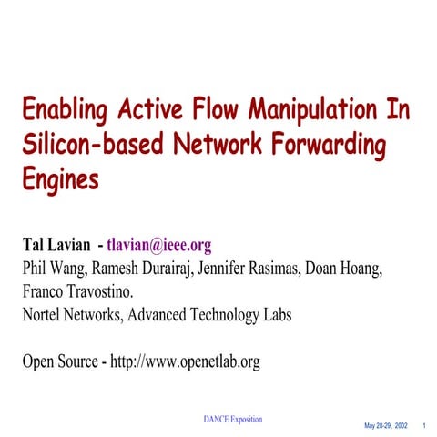 Enabling Active Flow Manipulation In Silicon-based Network Forwarding Engines