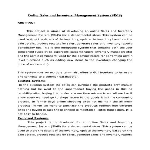 45. online sales and inventory management system