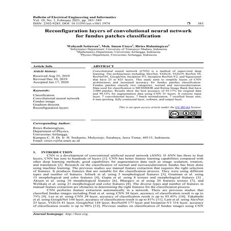 Reconfiguration layers of convolutional neural network for fundus patches cla...