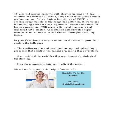 45-year-old woman presents with chief complaint of 3-day duration of.docx