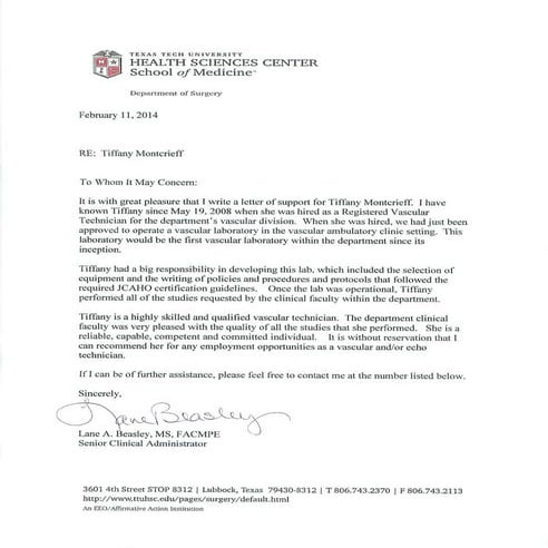 Lane Beasley Recom Letter | PDF