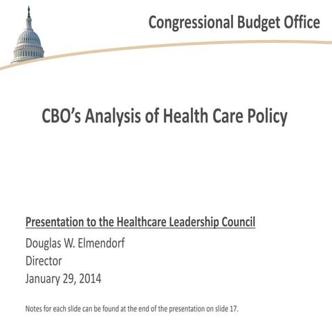 CBO’s Analysis of Health Care Policy
