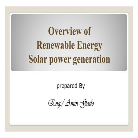 Overview of solar power generation