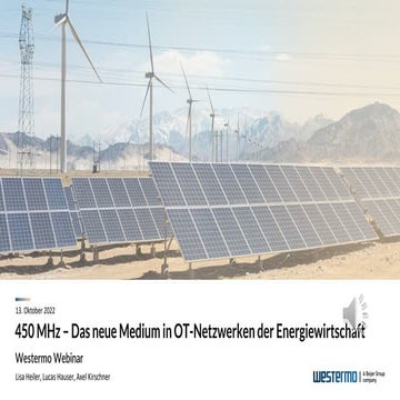450 MHz – Das neue Medium in OT-Netzwerken der Energiewirtschaft
