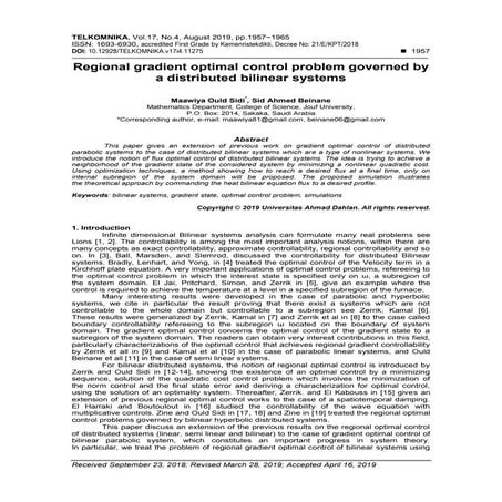 Regional gradient optimal control problem governed by a distributed bilinear ...