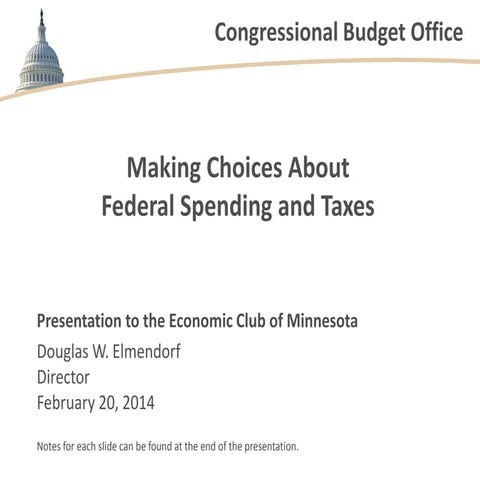 Making Choices About Federal Spending and Taxes